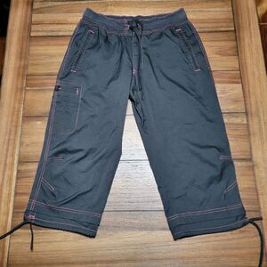 BCG Black w/ Pink Trim Capri Pants - Size Small